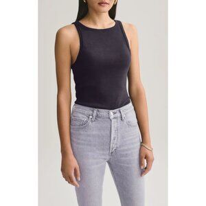 Agolde, Rib High Neck Tank - White, XS